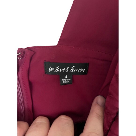 For Love & Lemons Janet Mini Dress Size S Maroon Red - Picture 8 of 8
